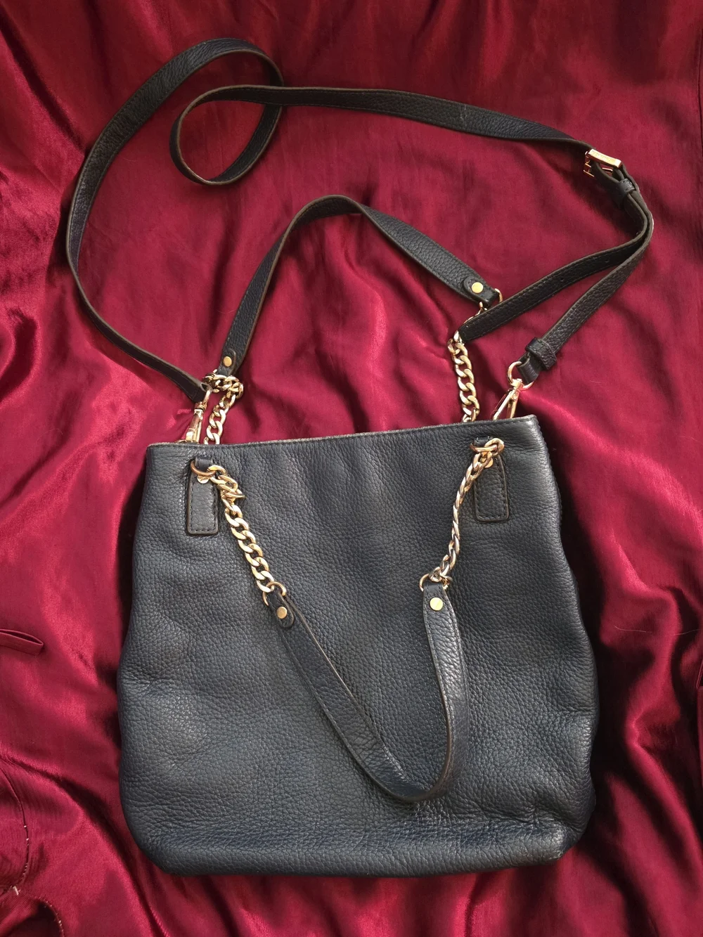 Michael Kors Dark Blue Crossbody  with Chain Detail